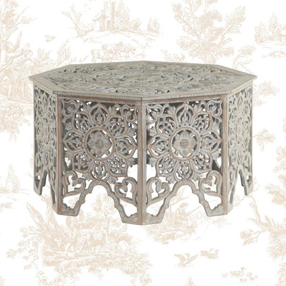 Carved Floral Coffee Table