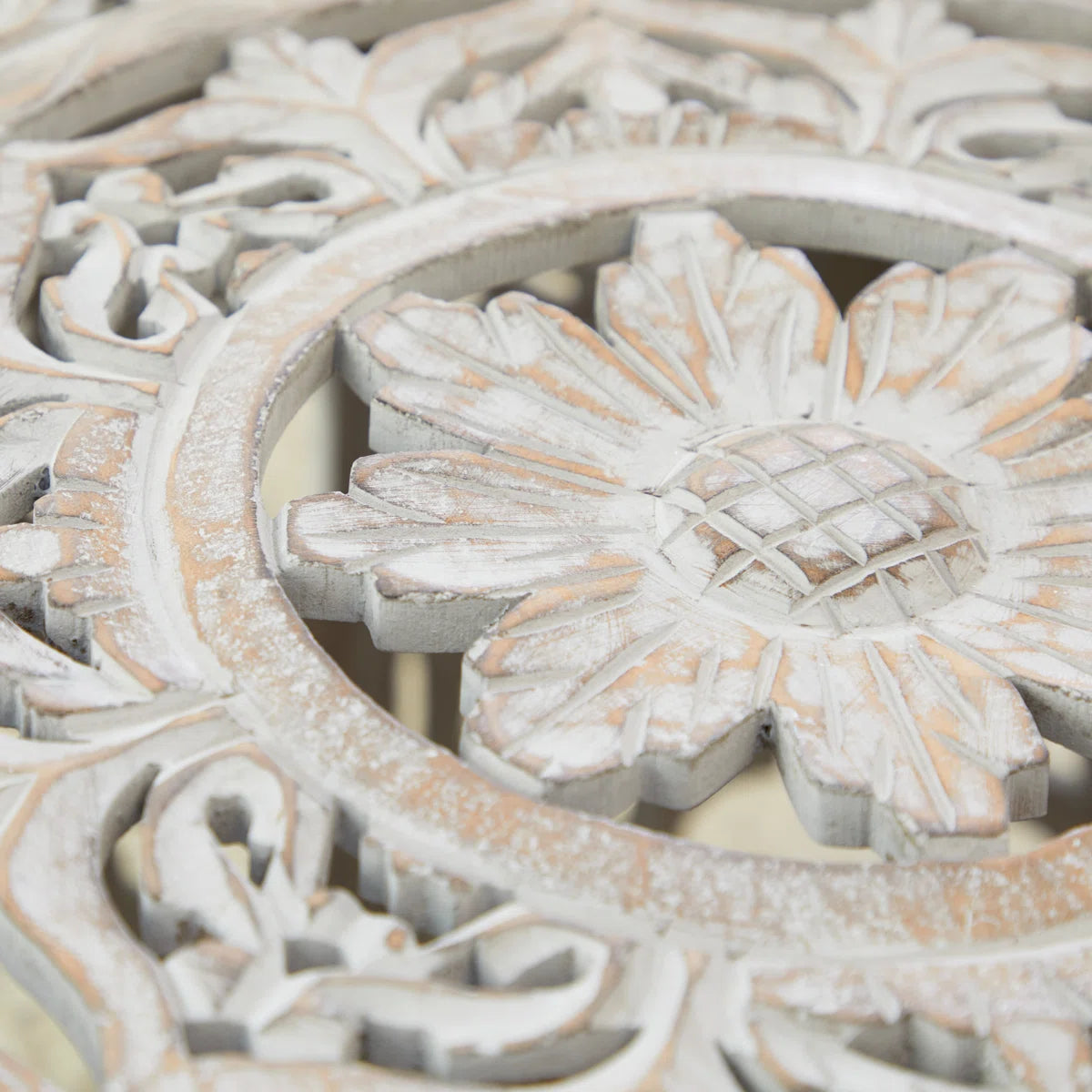 Carved Floral Coffee Table