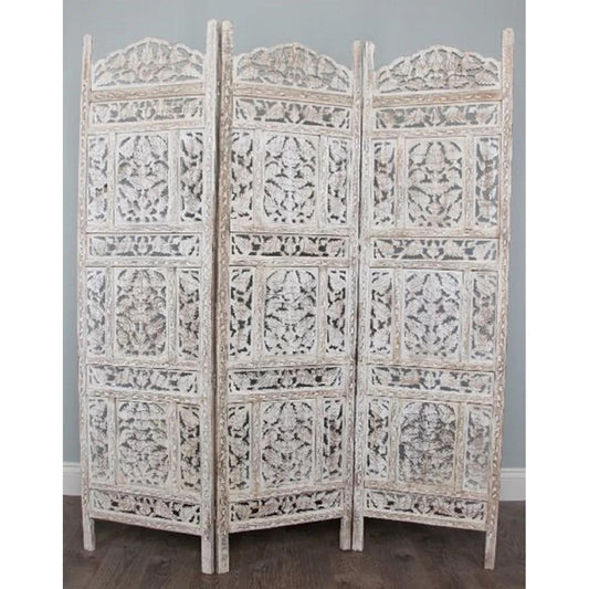 Wood Room Divider - White